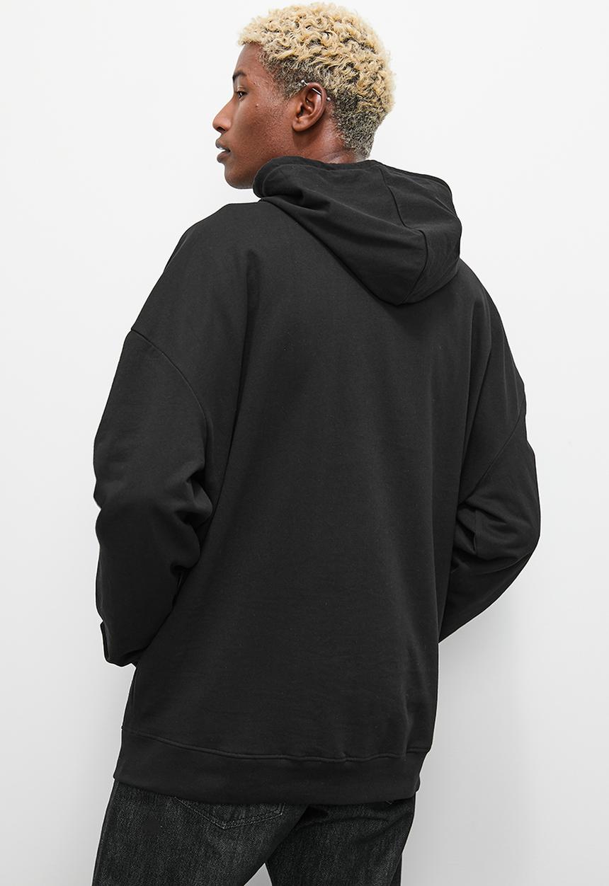 STYLE REPUBLIC - Fashion pullover hoodie sweat top-emboss oversize - black