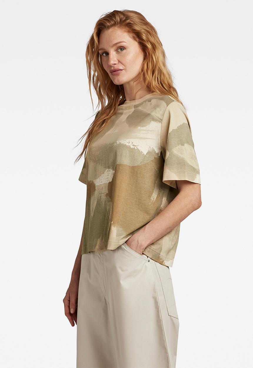 G-STAR - Printed boxy r t - whitebait watercolor camo