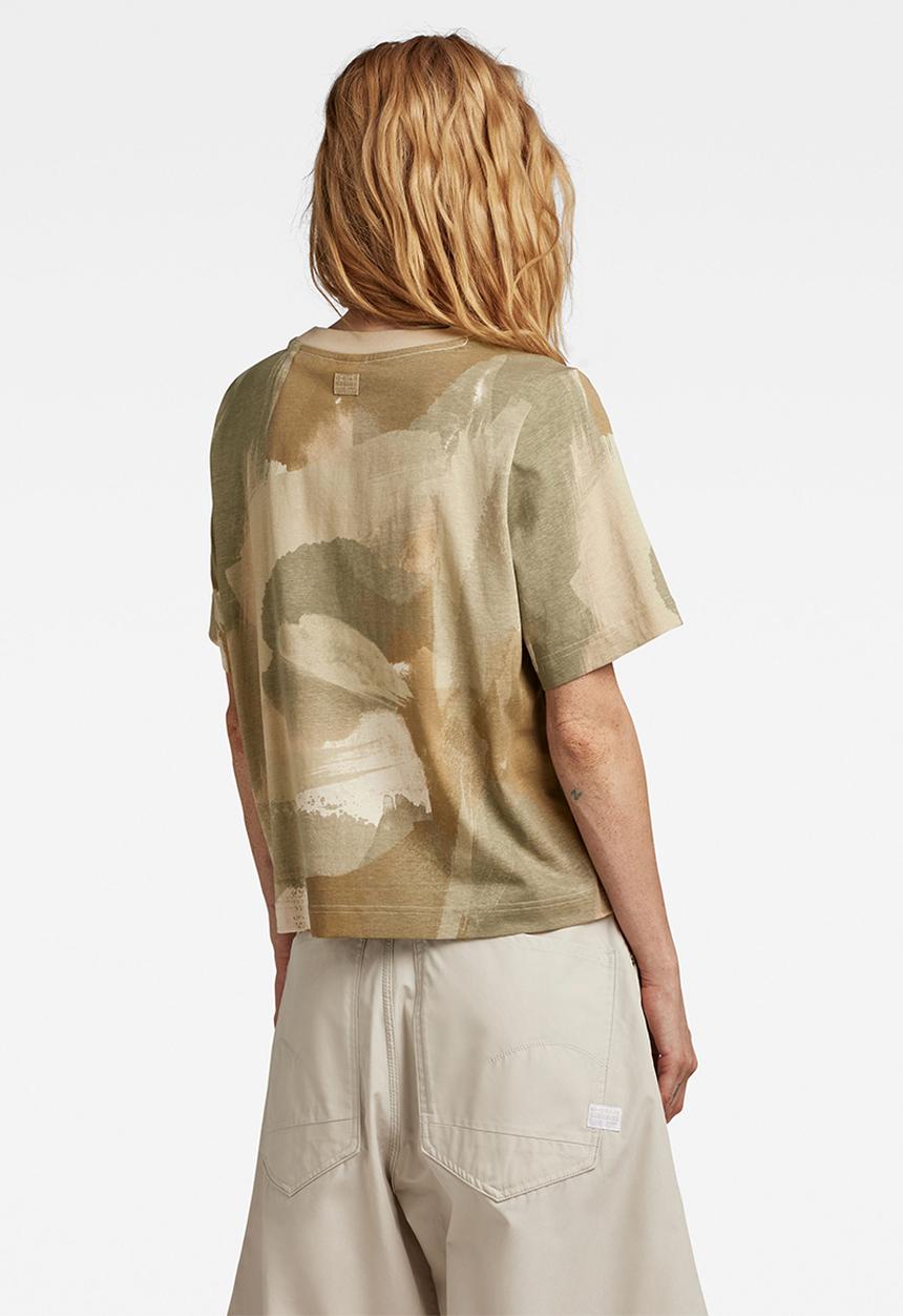 G-STAR - Printed boxy r t - whitebait watercolor camo
