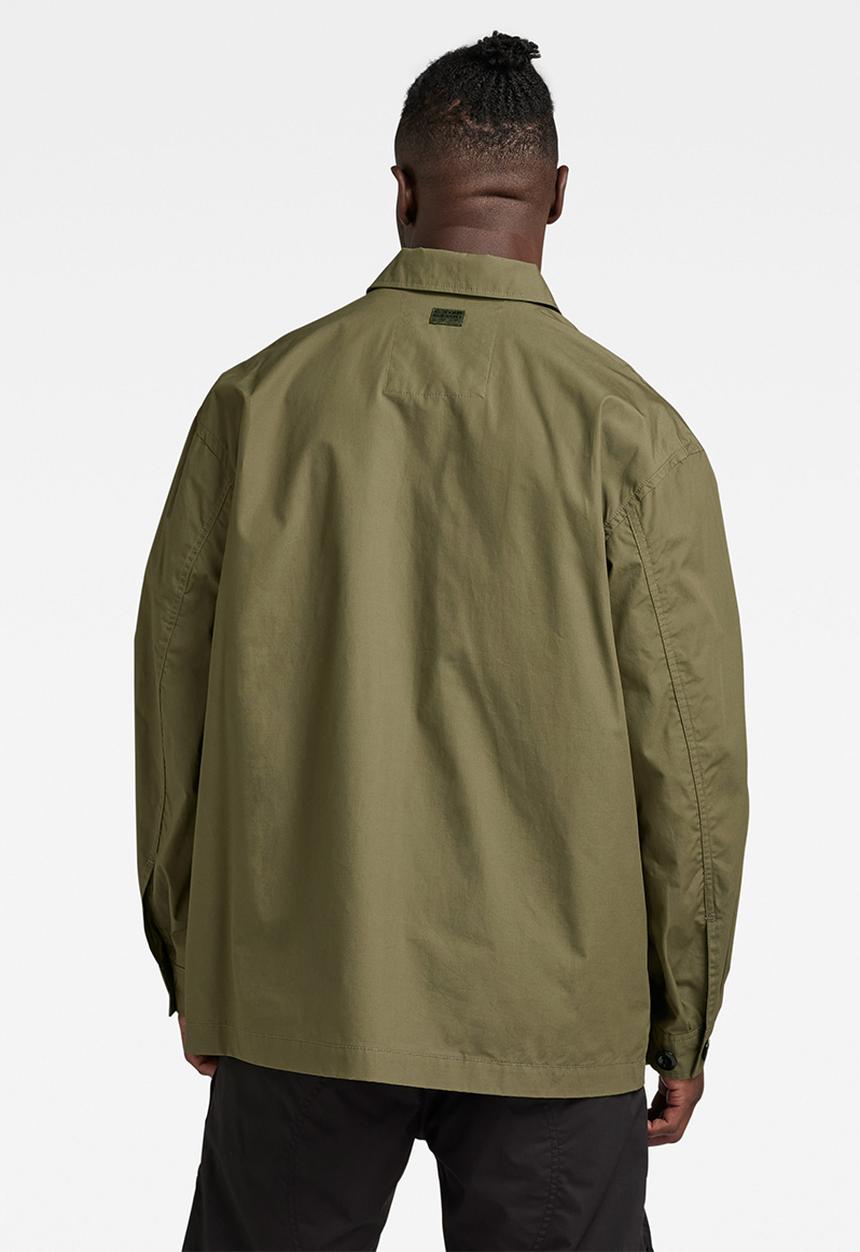 G-STAR - Worker oversized overshirt pabe poplin - shadow olive