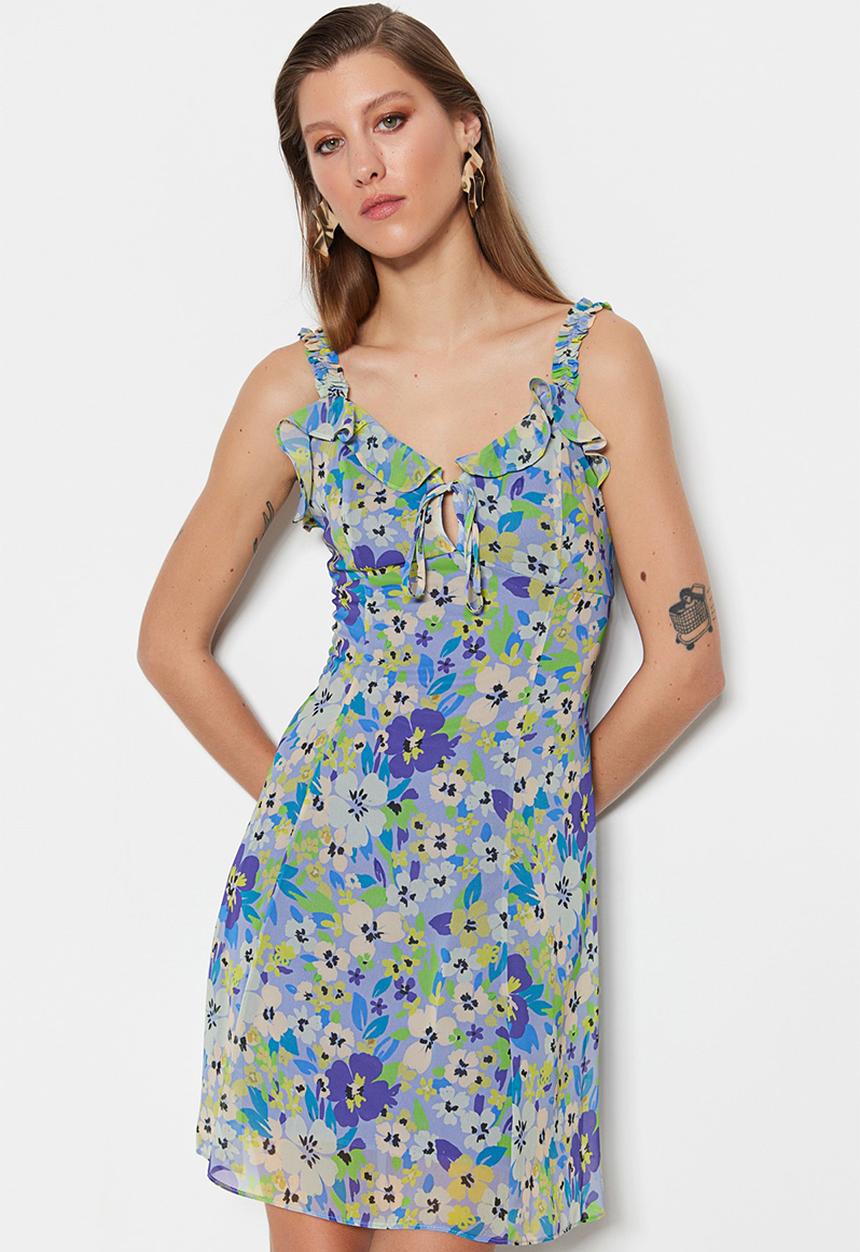 Trendyol - Frill bodice mini dress - lilac
