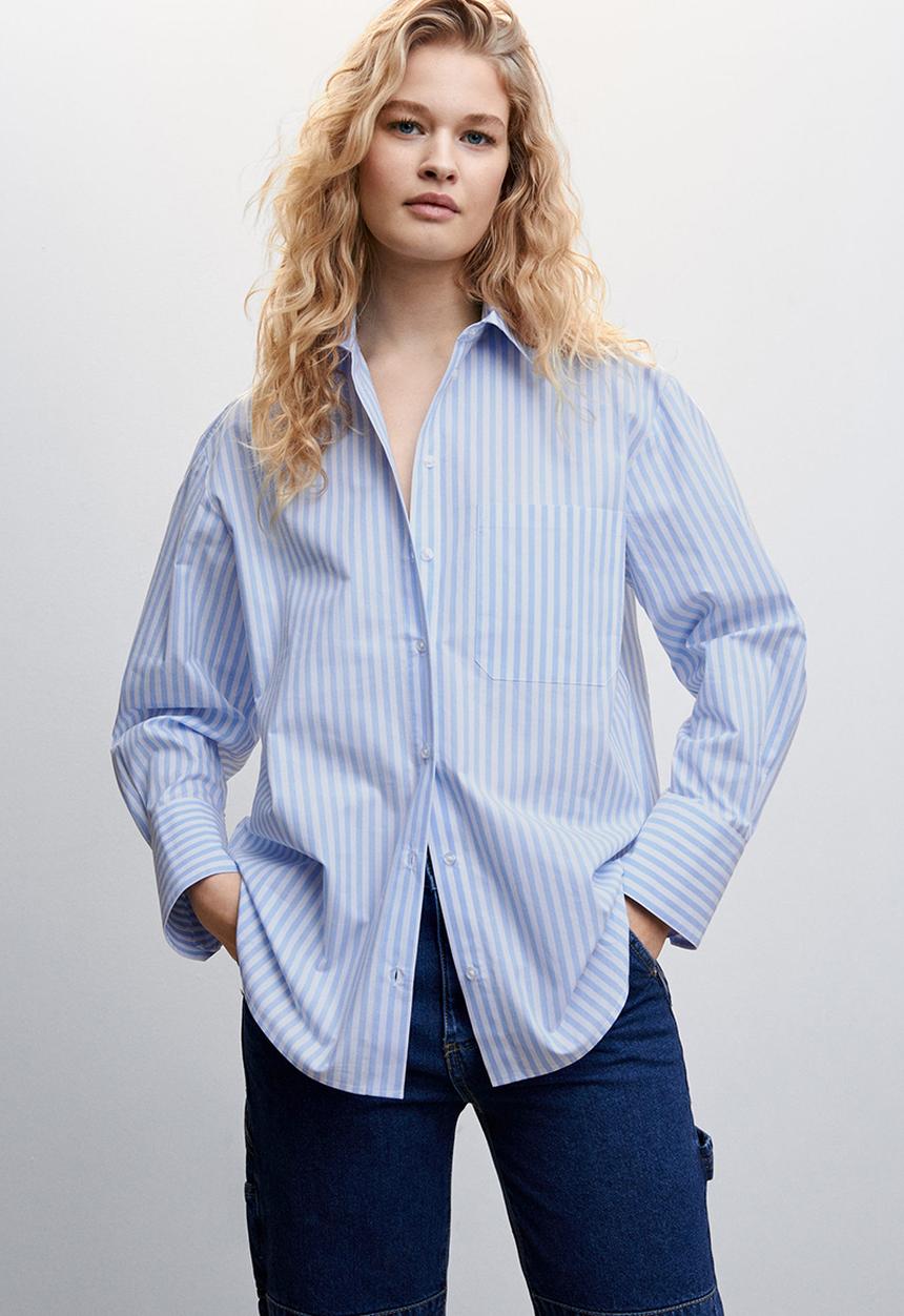 MANGO - Shirt juanes - light pastel blue
