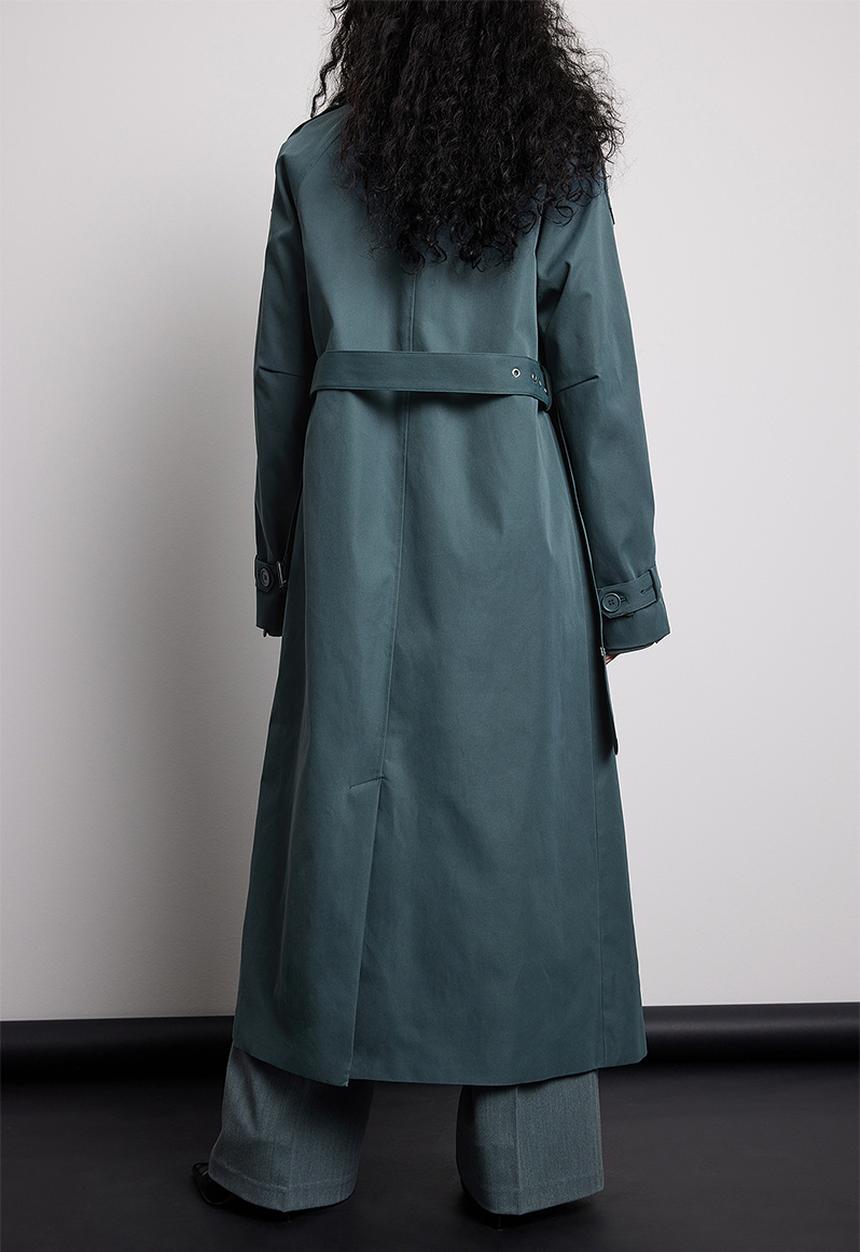NA-KD - Double buttoned trenchcoat - dark dusty blue