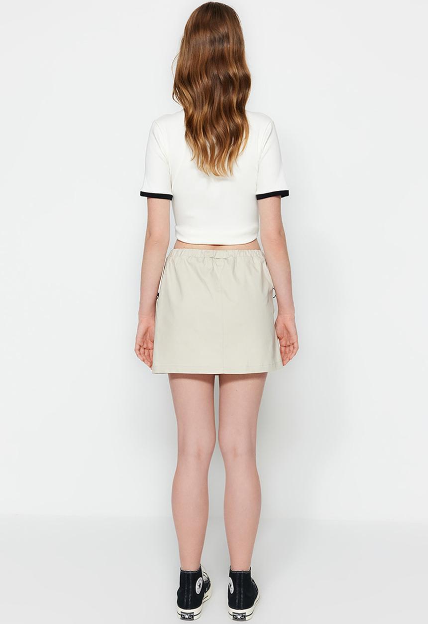 Trendyol - Mini utility skirt - beige