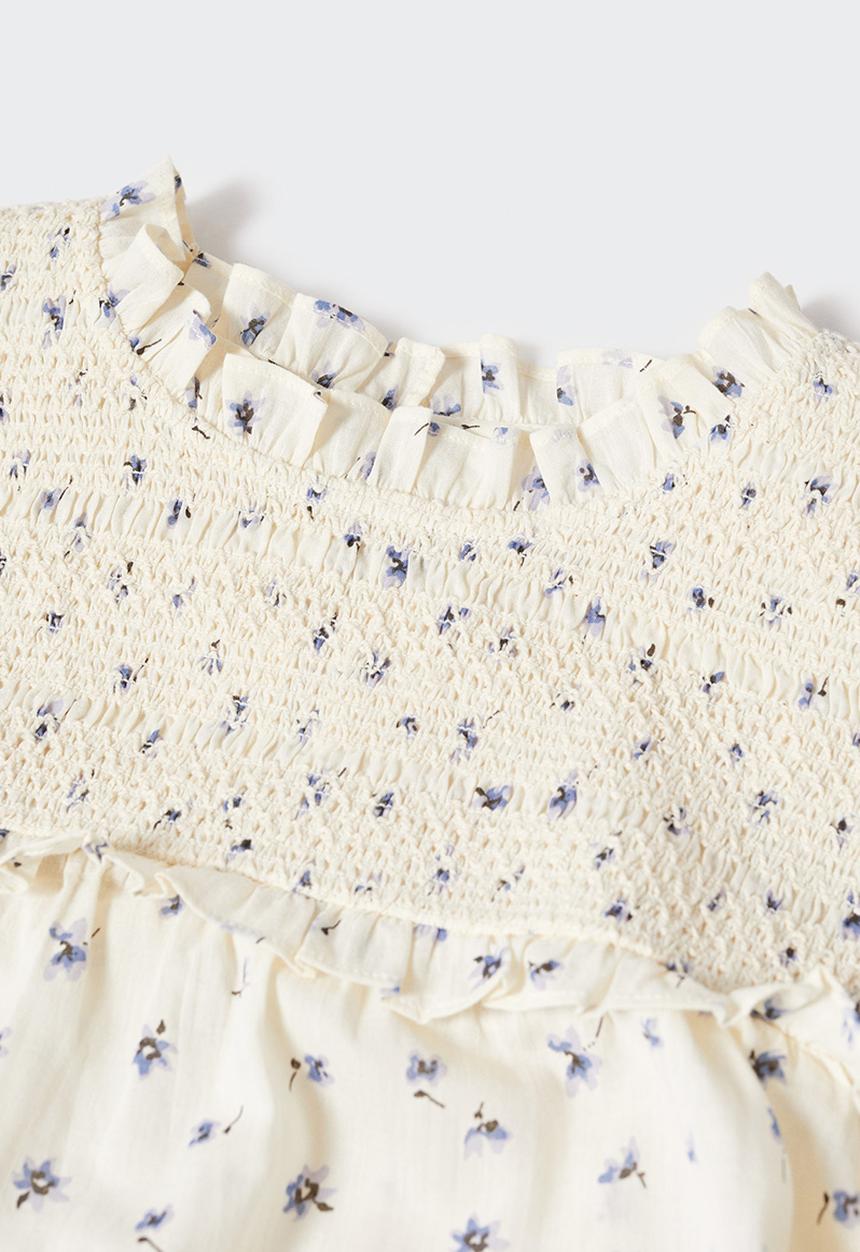 MANGO - Blouse smock - light beige