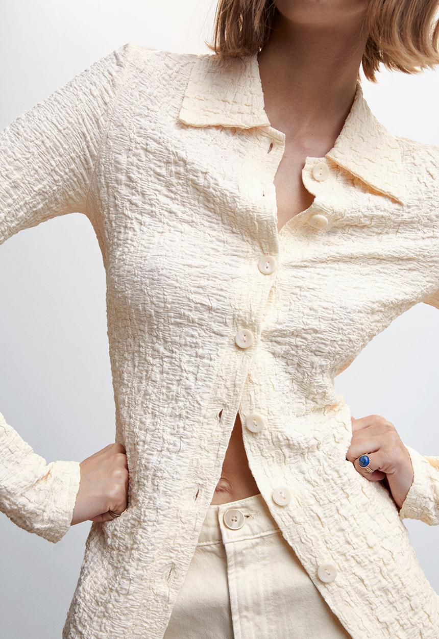 MANGO - Shirt crunchy - light beige