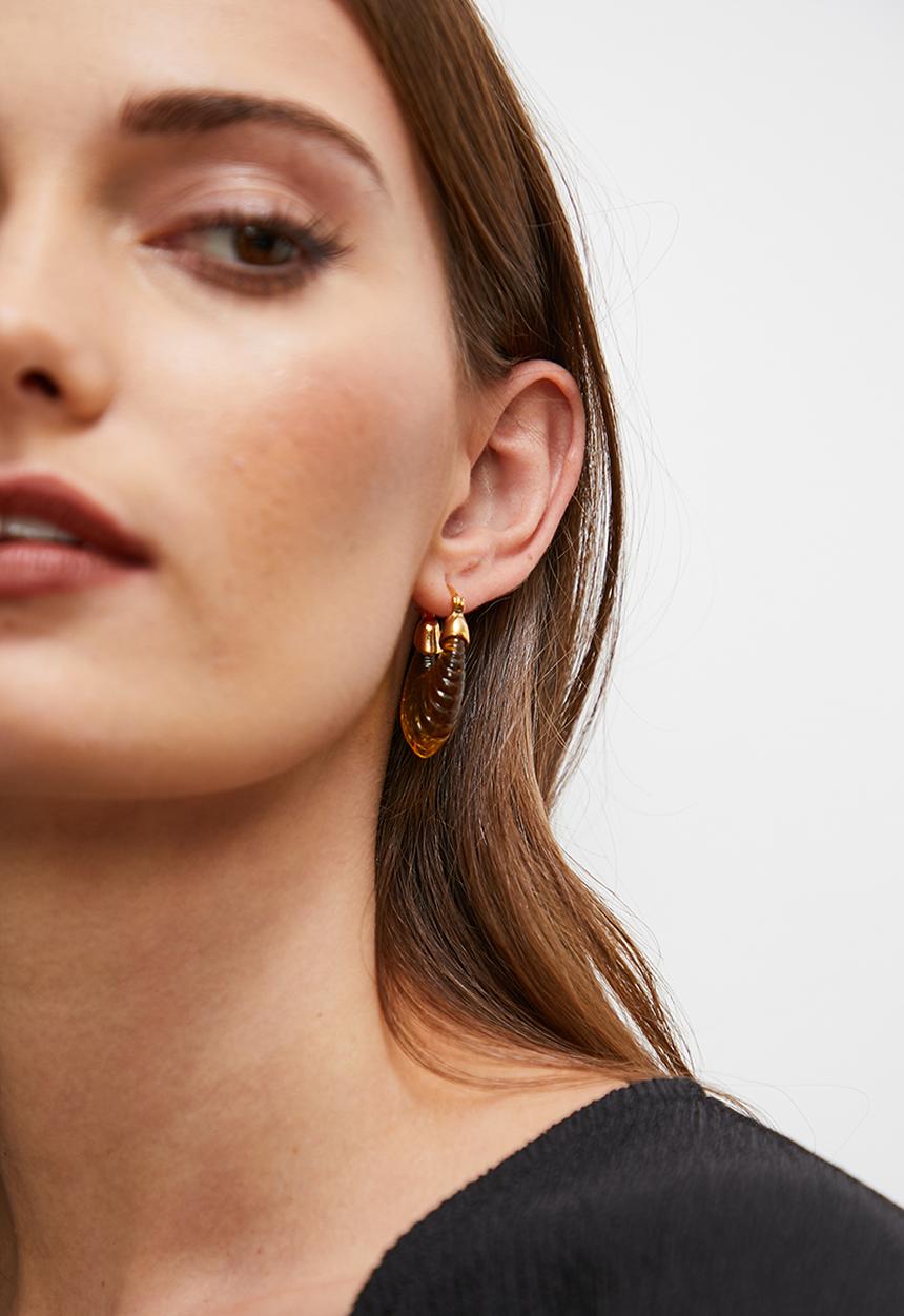 Superbalist - Freya hoop earrings - brown