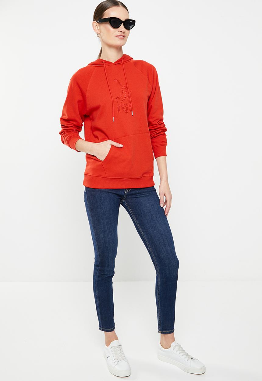 POLO - Wmn pony long sleeve hoodie - red
