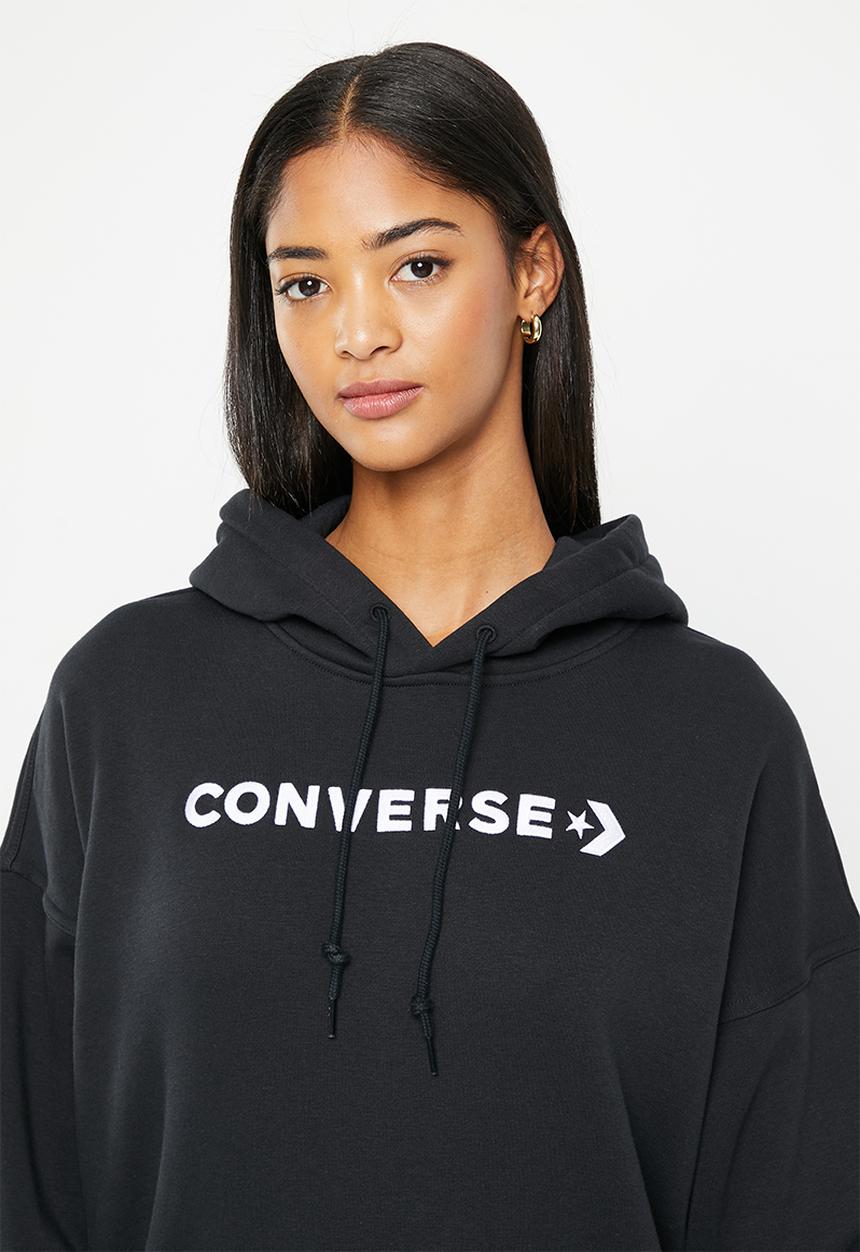 Converse - Wordmark fleece hoodie emb - converse black
