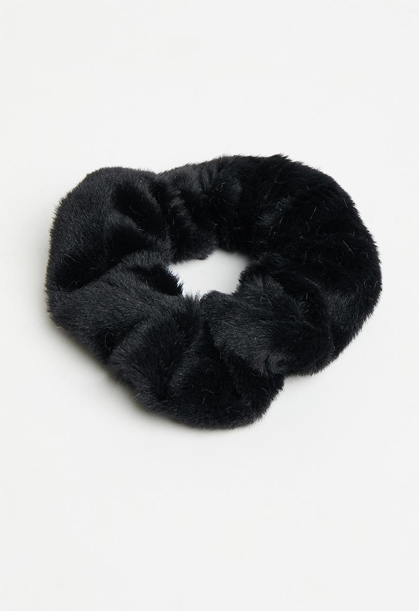 Pop Candy - 2 Pack faux fur scrunchies - blue & black