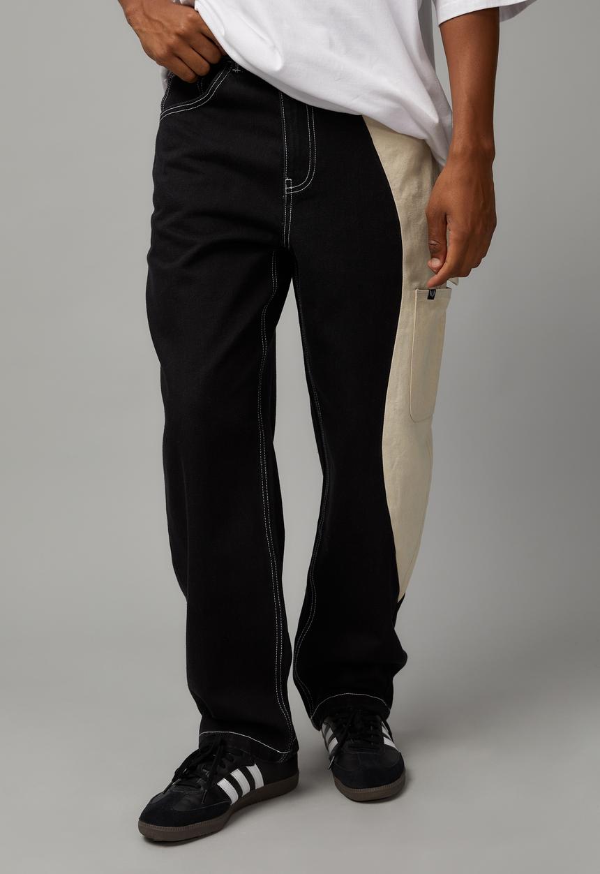 Cotton On - Splice painter baggy jean - splice black/ivory