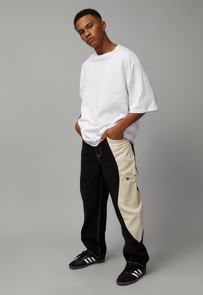 Cotton On - Splice painter baggy jean - splice black/ivory