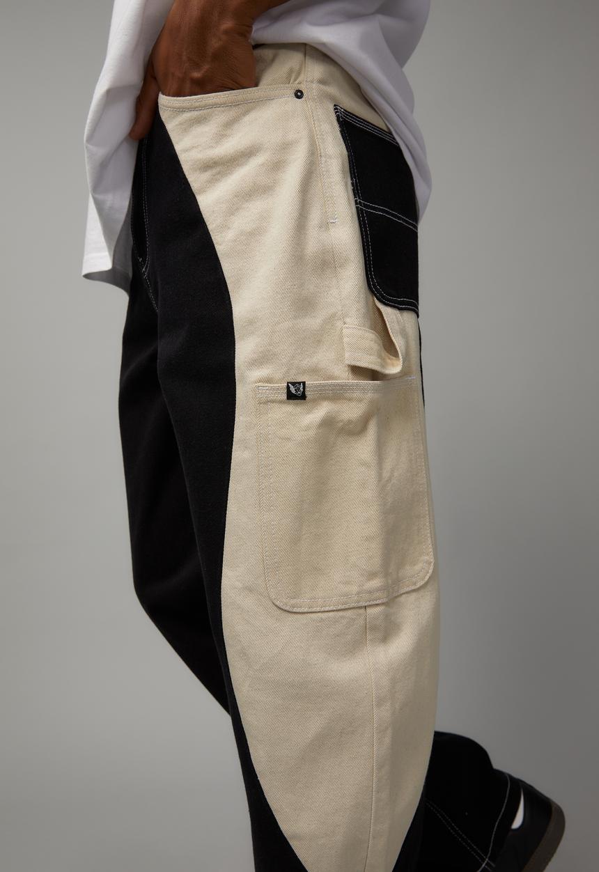 Cotton On - Splice painter baggy jean - splice black/ivory
