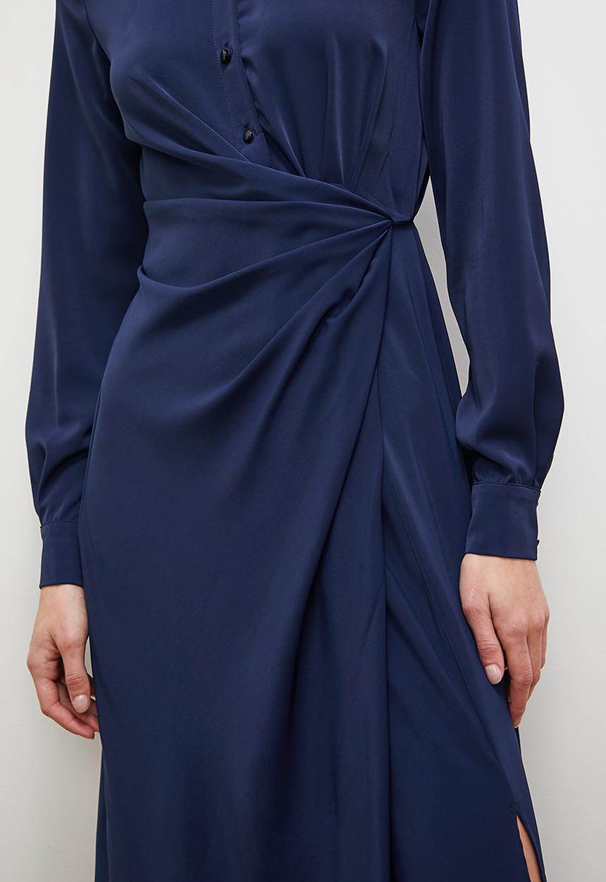 edit - Wrap over shirt dress - navy