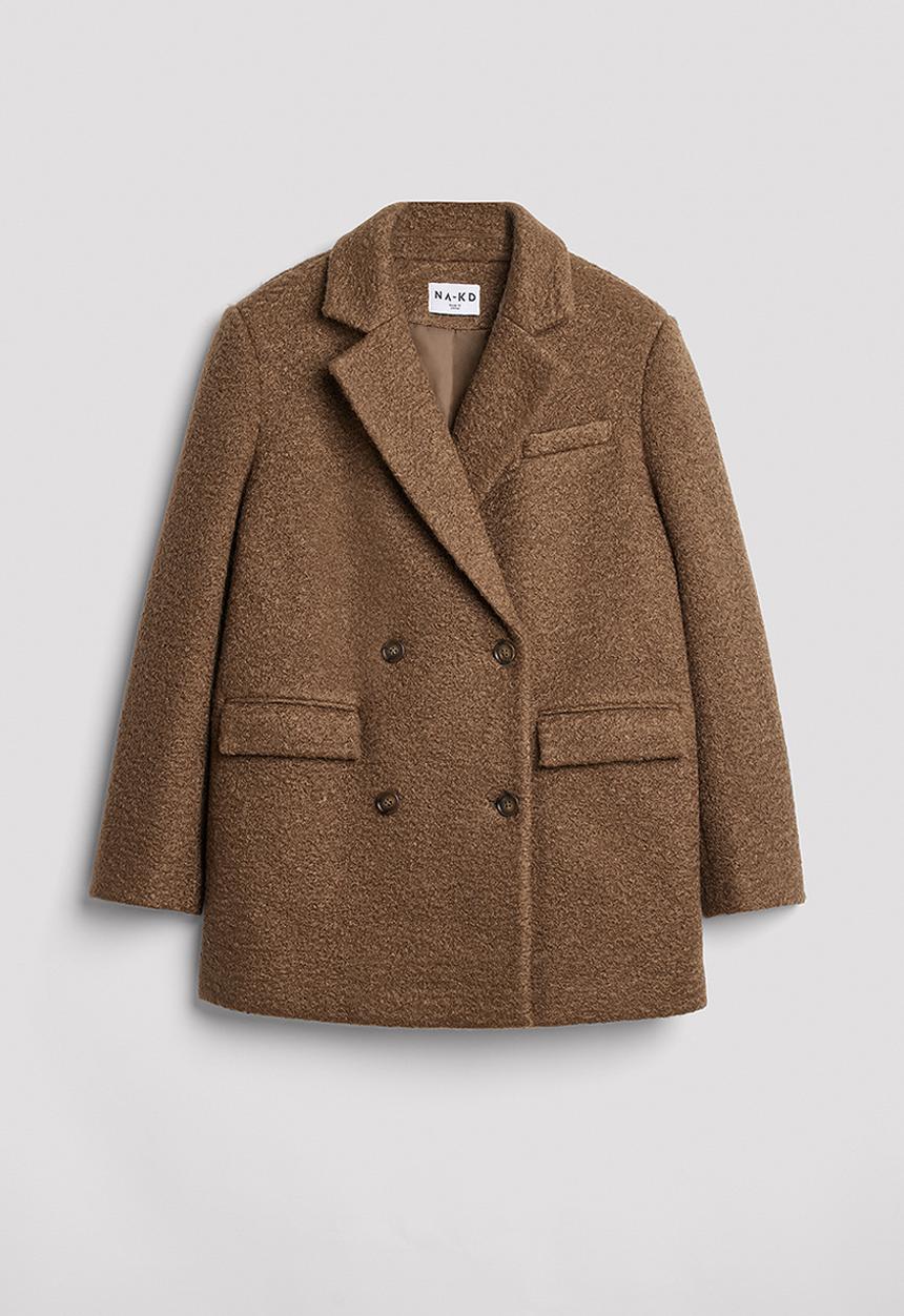 NA-KD - Oversized blazer coat - brown