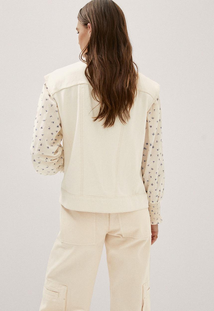 MANGO - Waistcoat alaia - light pastel beige