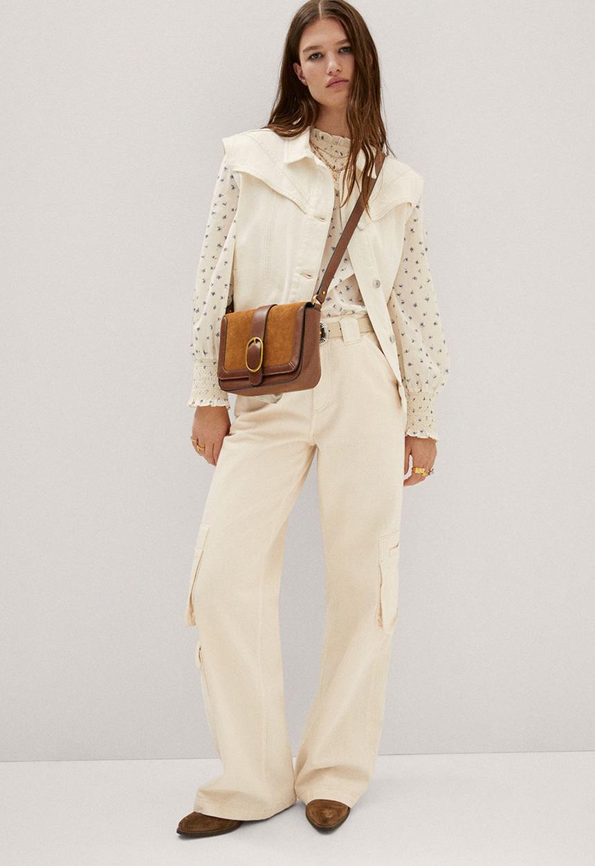 MANGO - Waistcoat alaia - light pastel beige