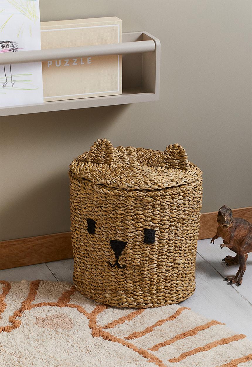 H&M - Storage basket with a lid - beige/seagrass 