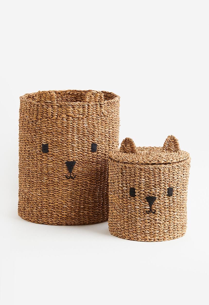 H&M - Storage basket with a lid - beige/seagrass 