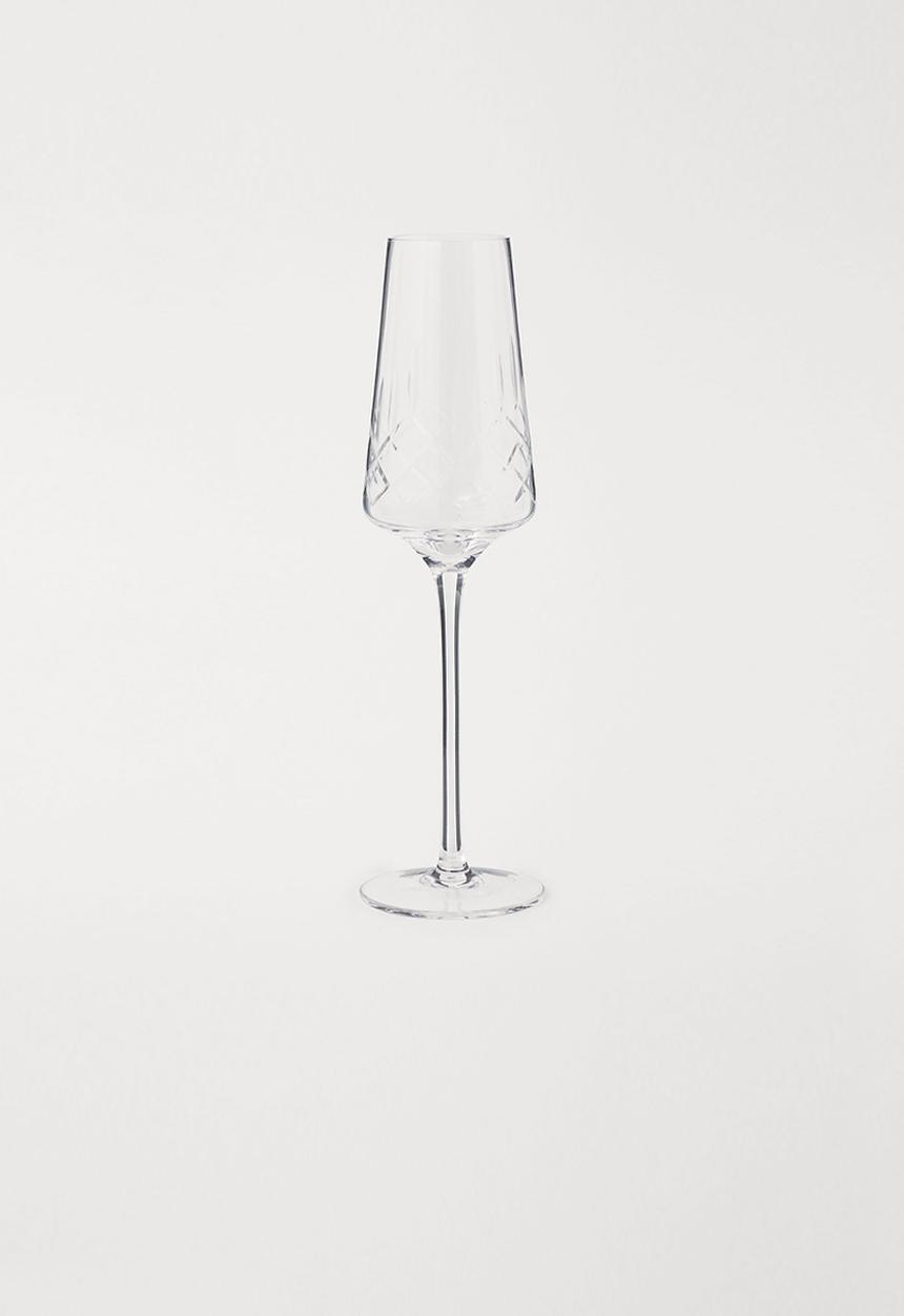 H&M - Champagne flute - clear glass 