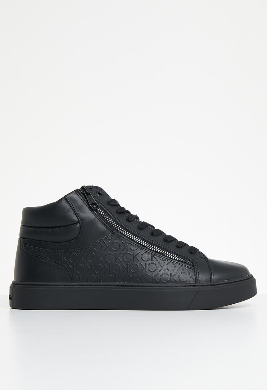 Calvin Klein - High top lace up w/zip mono - black