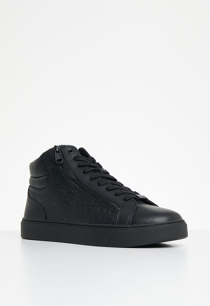 Calvin Klein - High top lace up w/zip mono - black
