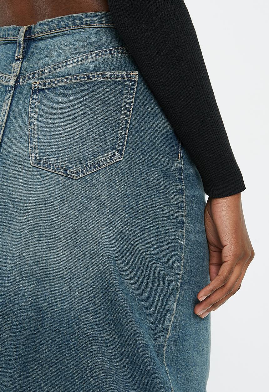 Cotton On - Maxi denim skirt - logans blue