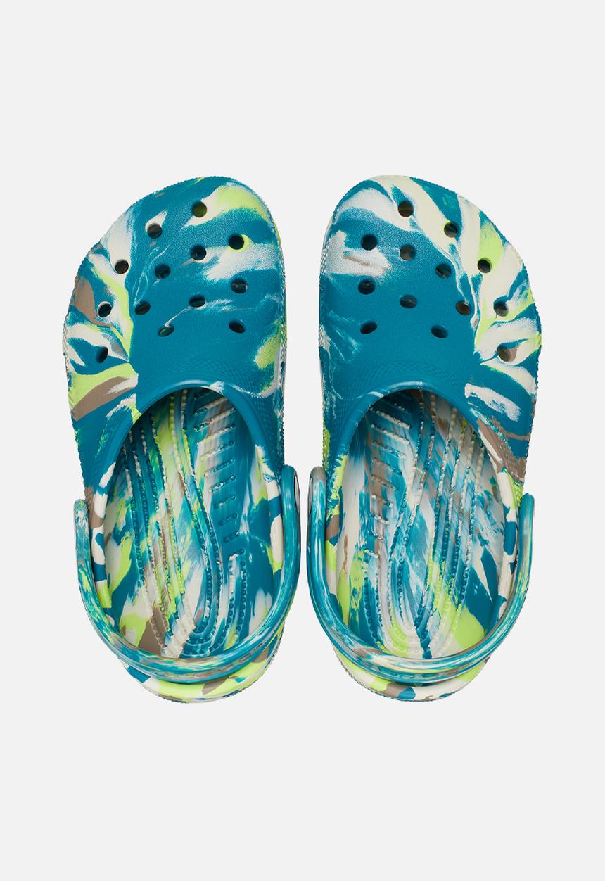Crocs - Classic marbled clog k - limeade & multi