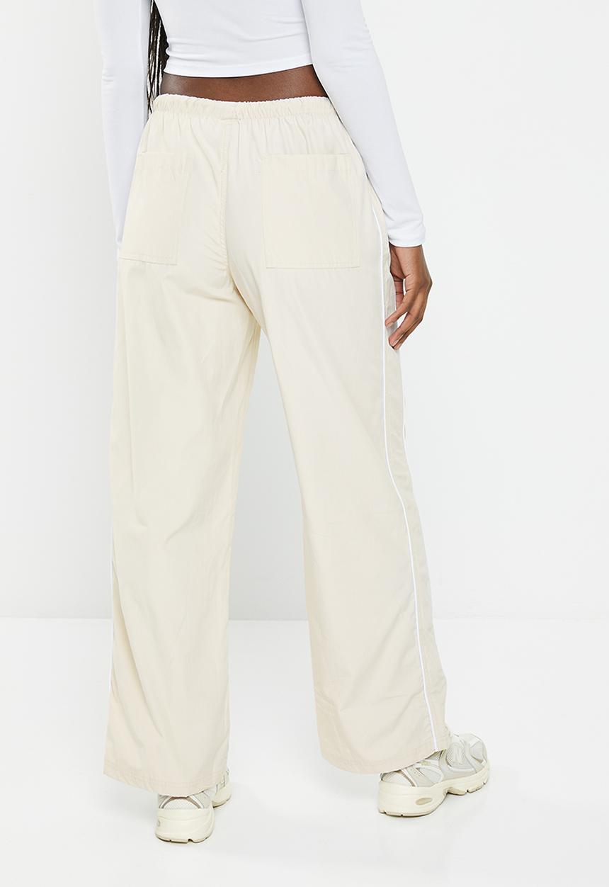 Factorie - Straight leg woven trackpant - light stone/white