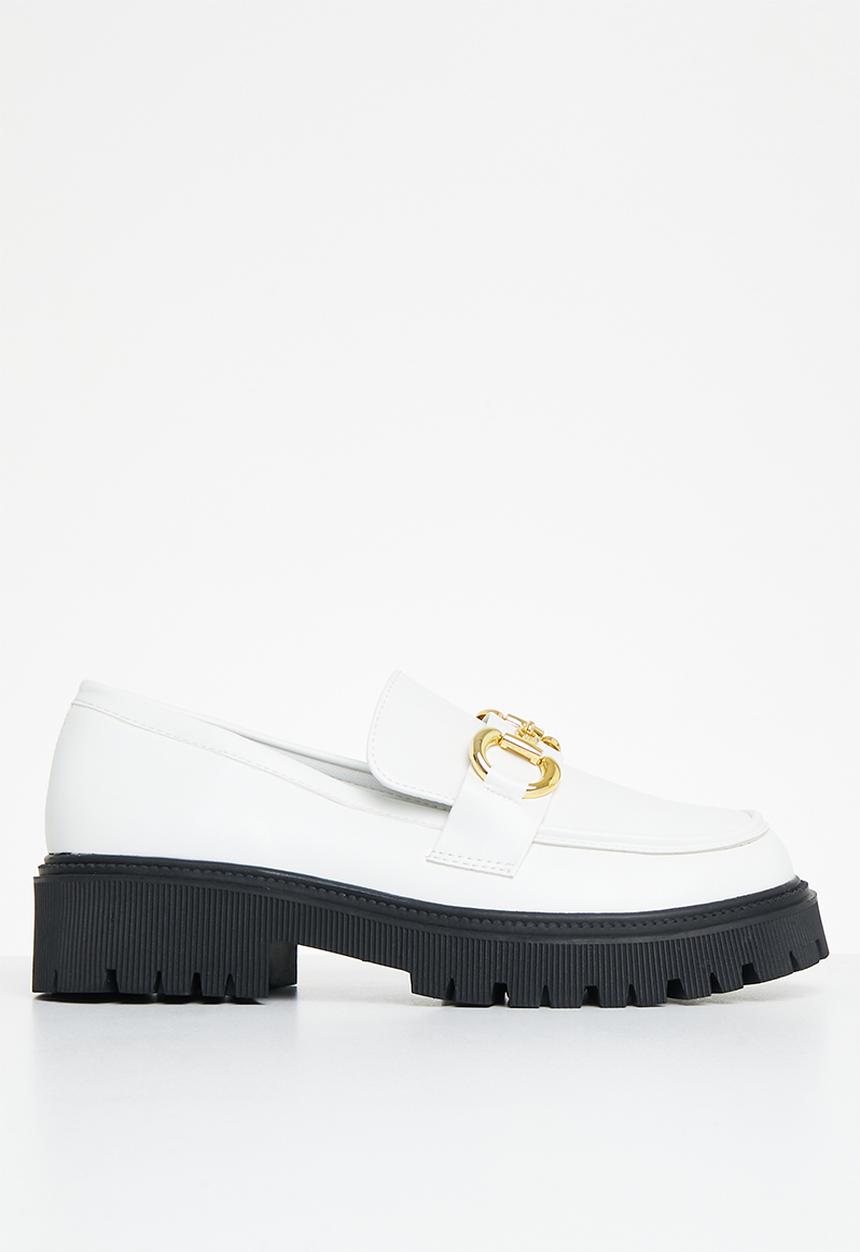 Madison® - Mia gold trim loafer - white