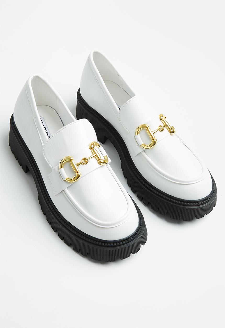 Madison® - Mia gold trim loafer - white