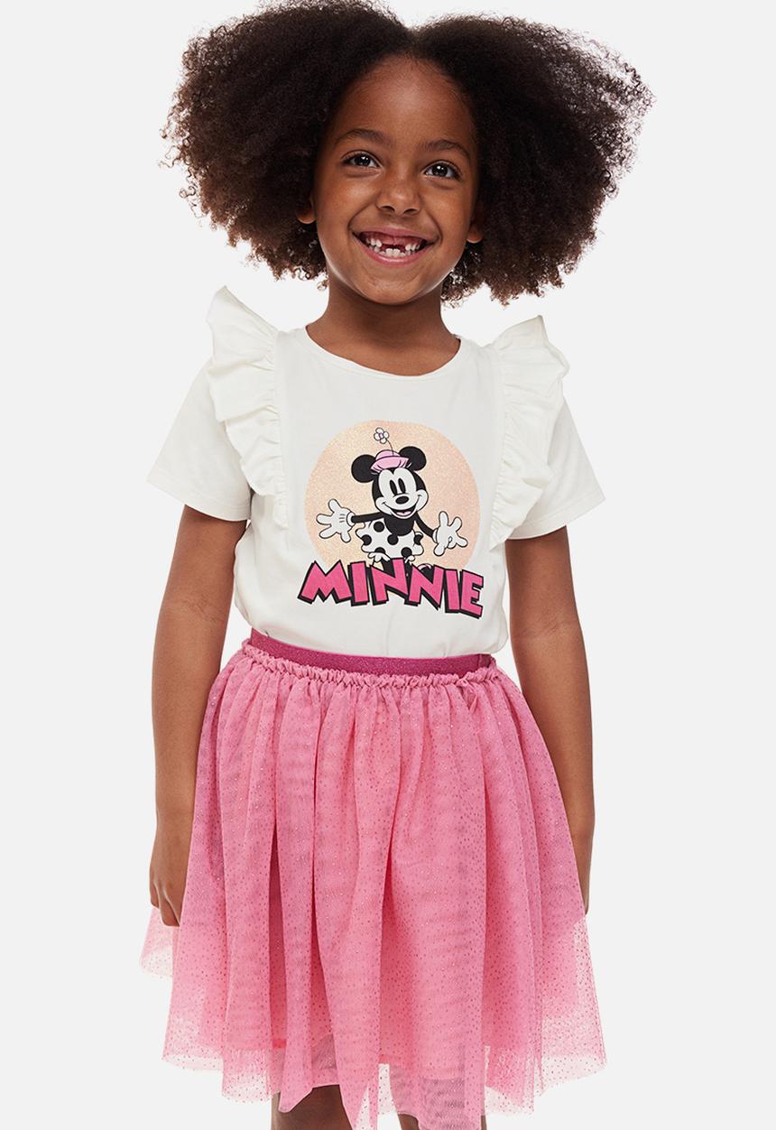 H&M - 2-piece printed set - white/minnie mouse