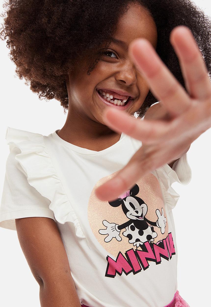 H&M - 2-piece printed set - white/minnie mouse