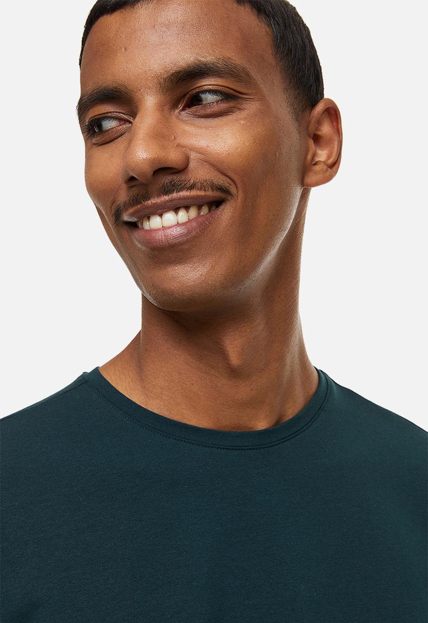 H&M - Slim fit round-necked t-shirt - forest green