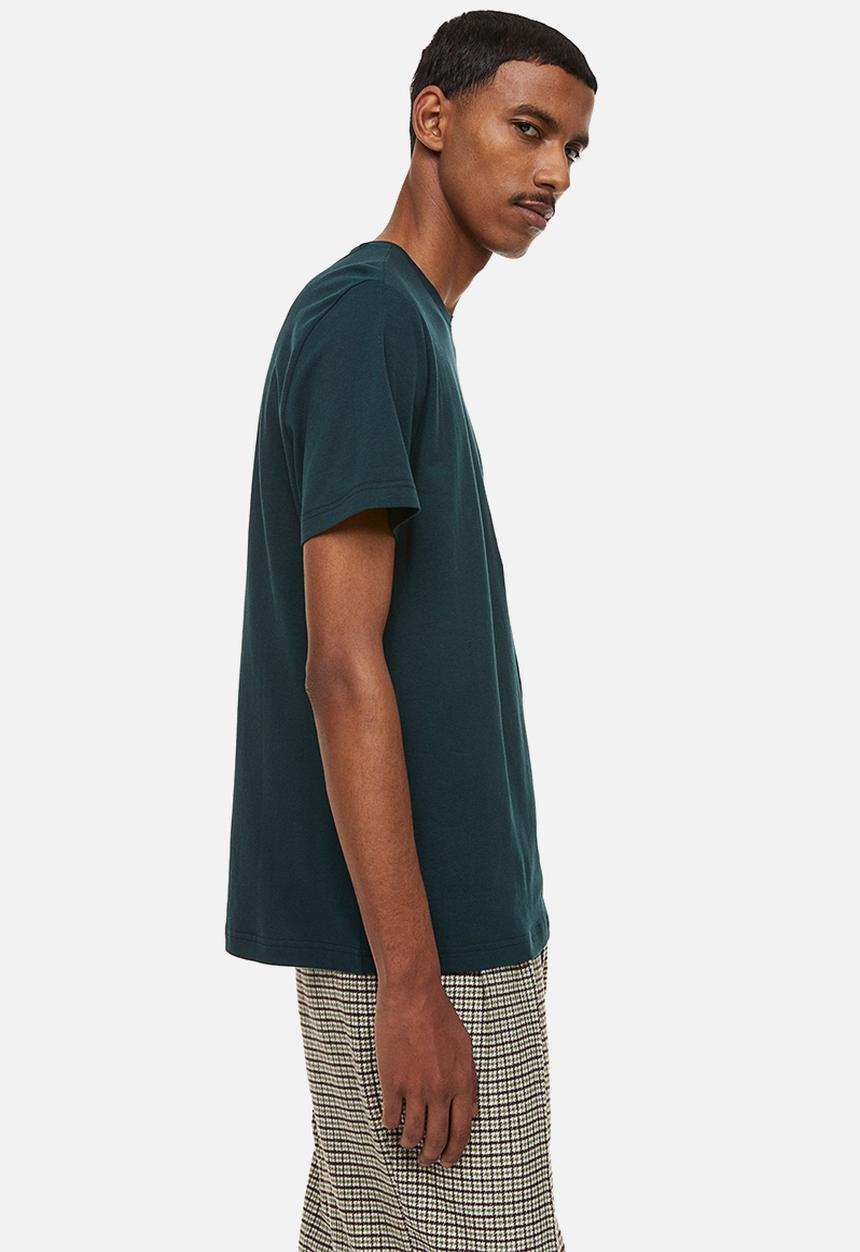 H&M - Slim fit round-necked t-shirt - forest green