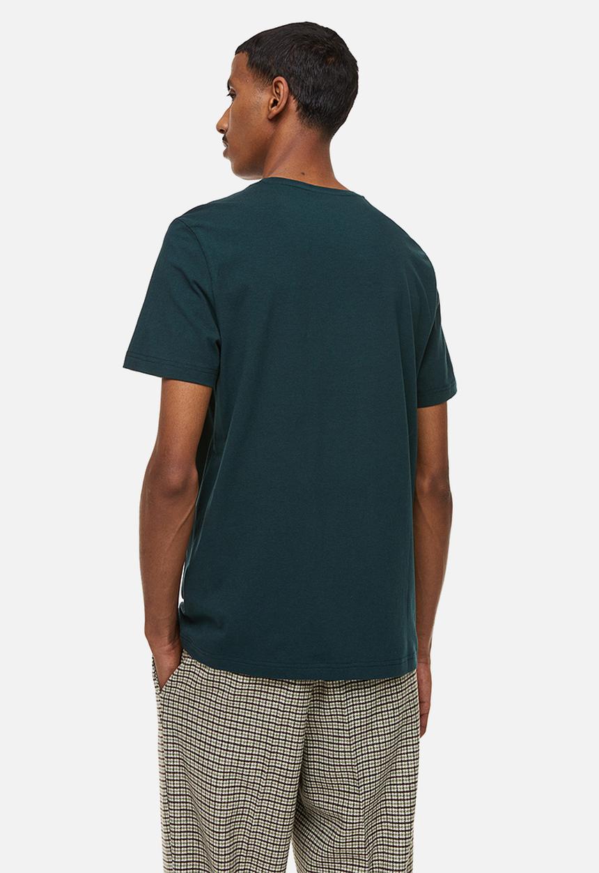 H&M - Slim fit round-necked t-shirt - forest green