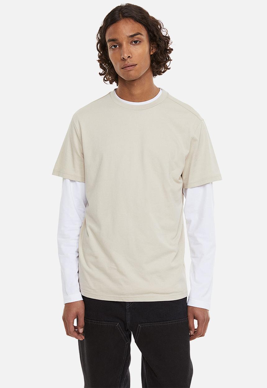 H&M - Regular fit round-neck t-shirt- light beige