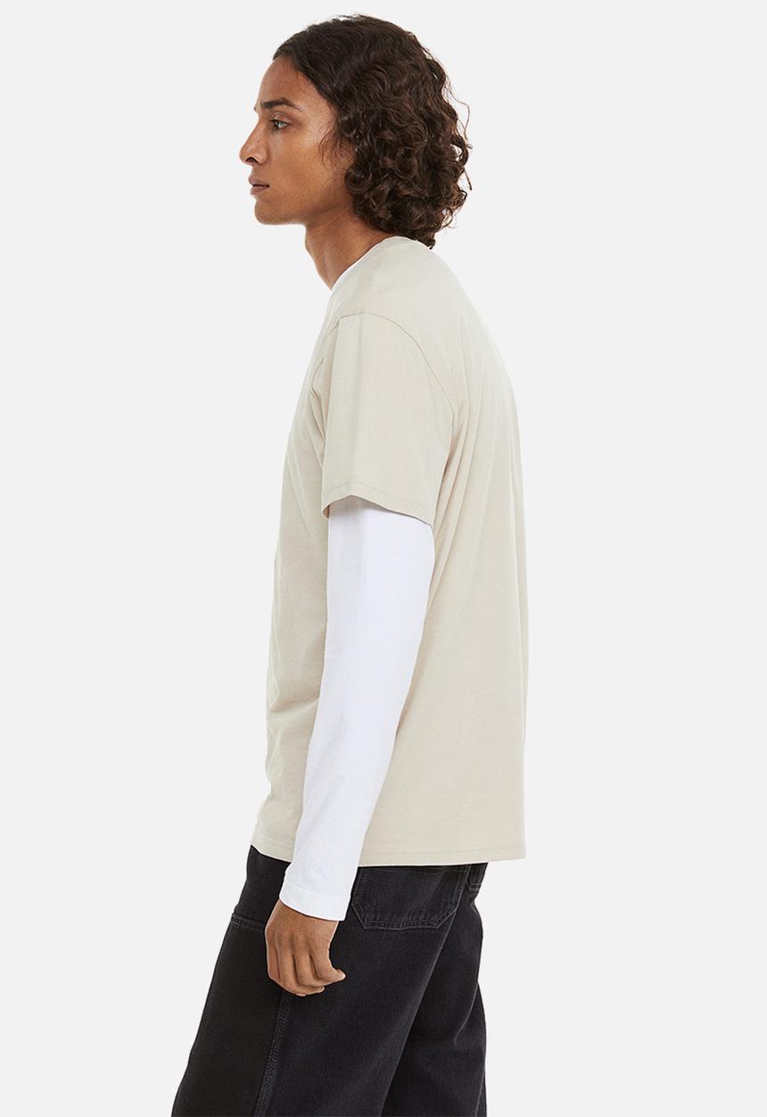 H&M - Regular fit round-neck t-shirt- light beige