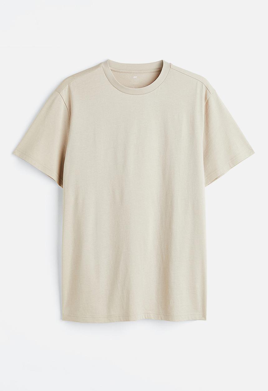 H&M - Regular fit round-neck t-shirt- light beige