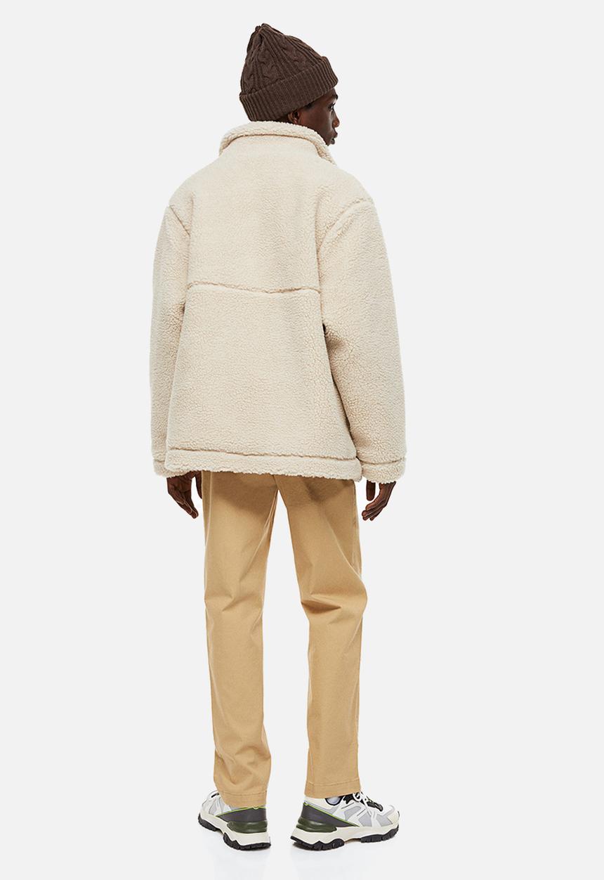 H&M - Regular fit cotton twill pull-on trousers - beige