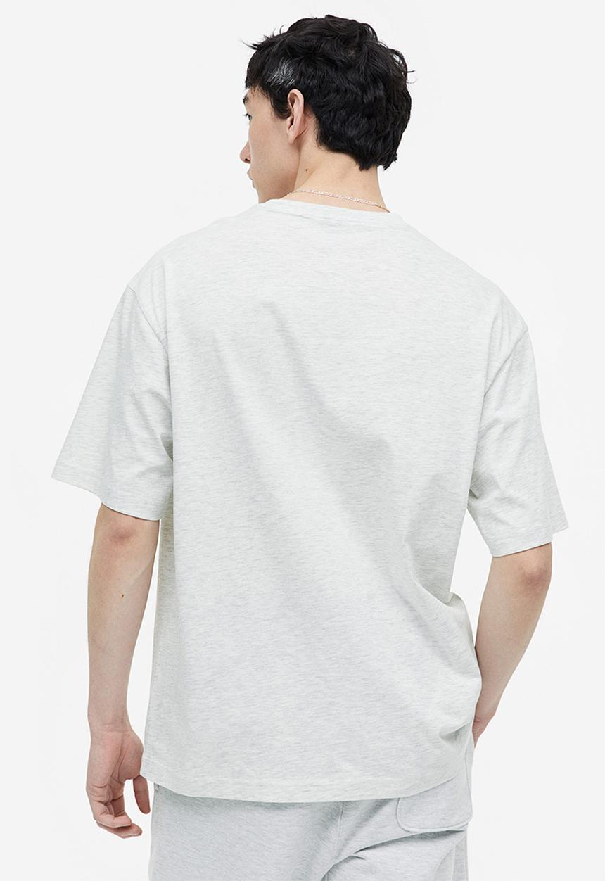 H&M - Relaxed fit t-shirt - light grey marl