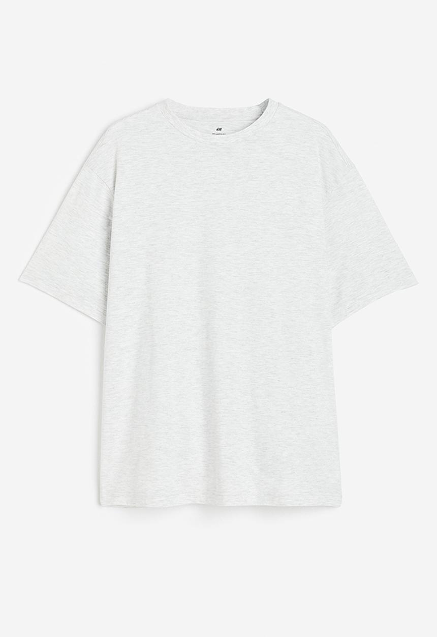 H&M - Relaxed fit t-shirt - light grey marl