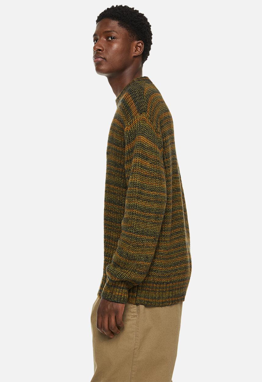 H&M - Relaxed fit rib-knit jumper - khaki green/striped