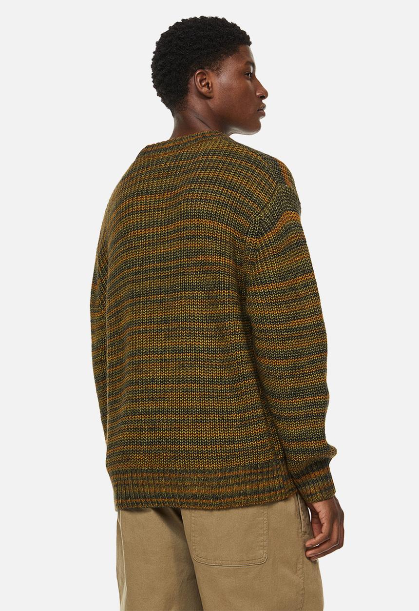 H&M - Relaxed fit rib-knit jumper - khaki green/striped