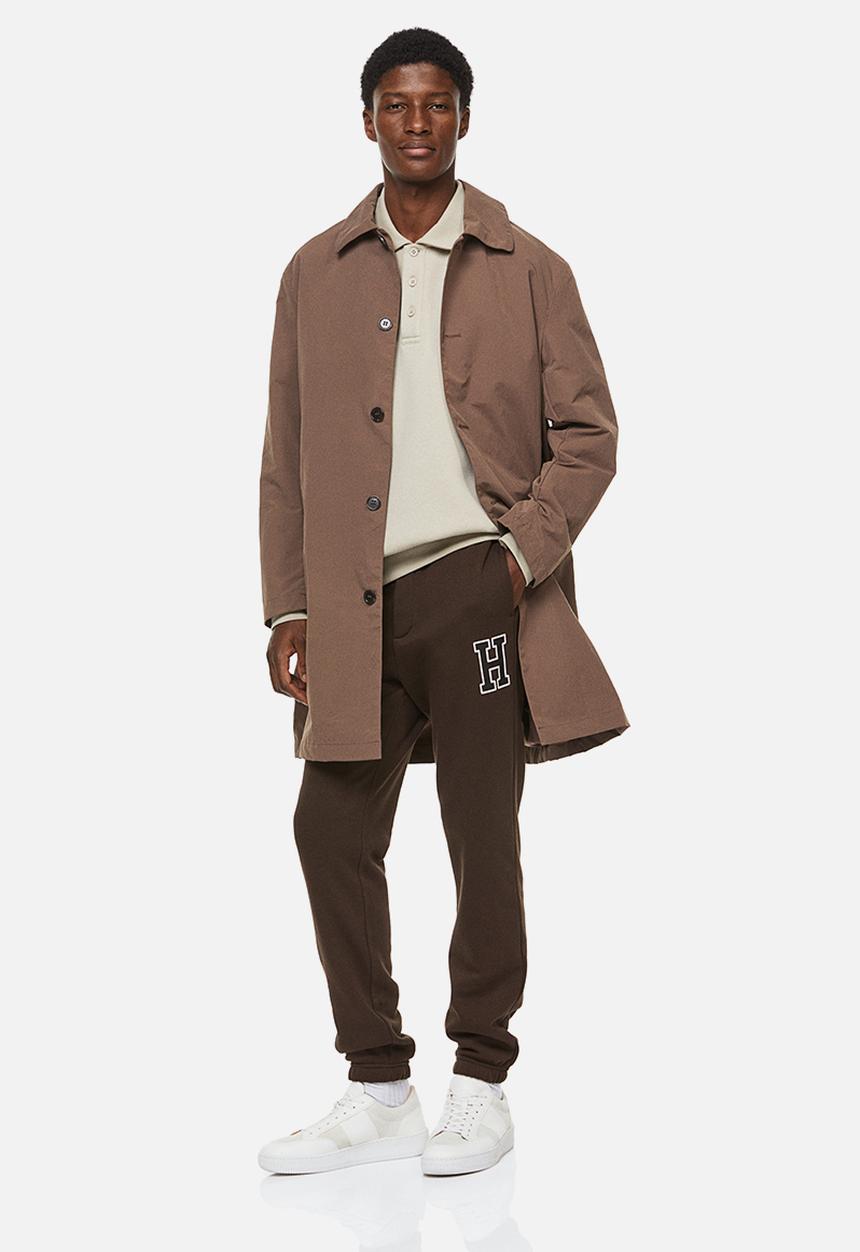 H&M - Slim fit sweatpants - dark brown/h