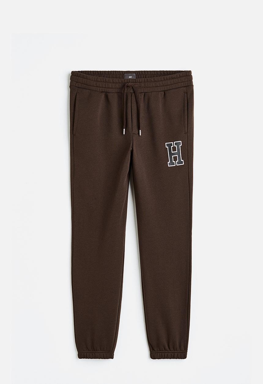 H&M - Slim fit sweatpants - dark brown/h