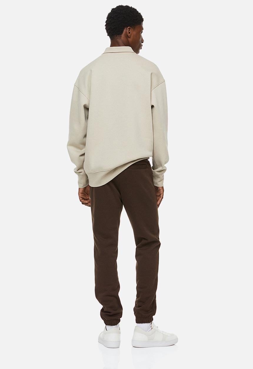 H&M - Slim fit sweatpants - dark brown/h