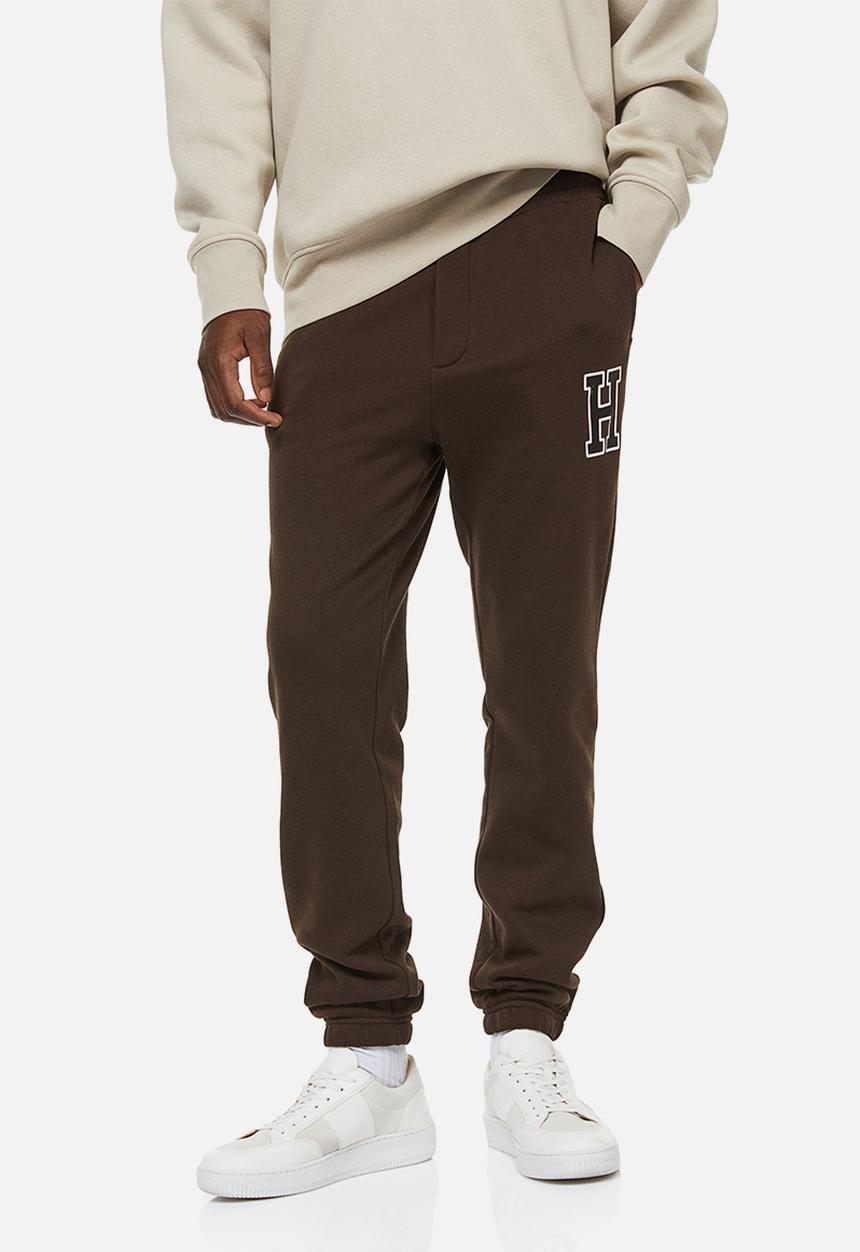 H&M - Slim fit sweatpants - dark brown/h