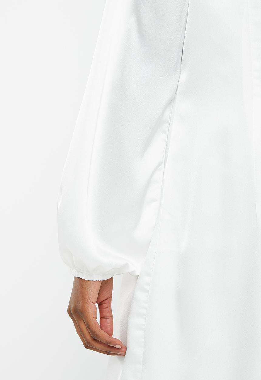 Glamorous - Lantern sleeve midi dress - white