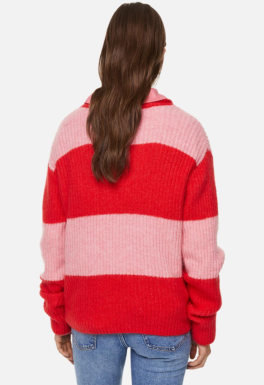 H&M - Rib-knit jumper - red/striped